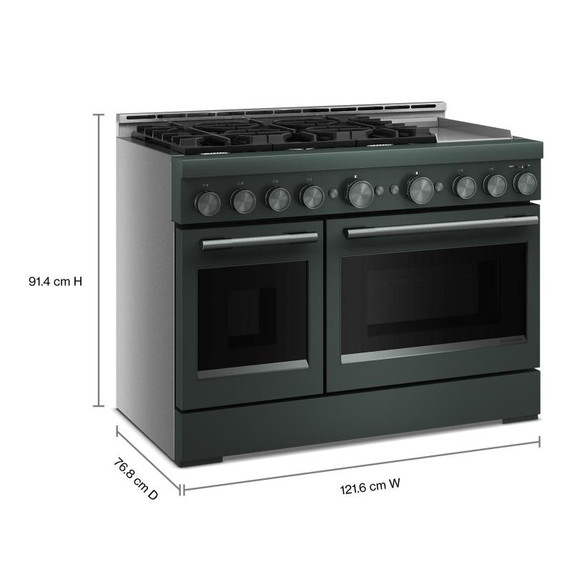 Table de cuisson commerciale au gaz à 6 brûleurs avec plaque chauffante  KitchenAid® de 48 po KFGD948SJP