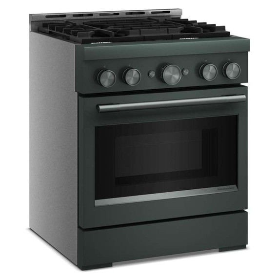 Cuisinière au gaz de style commercial à 4 brûleurs avec mode de friture à air sans préchauffage KitchenAid® de 30 po KFGS930SJP