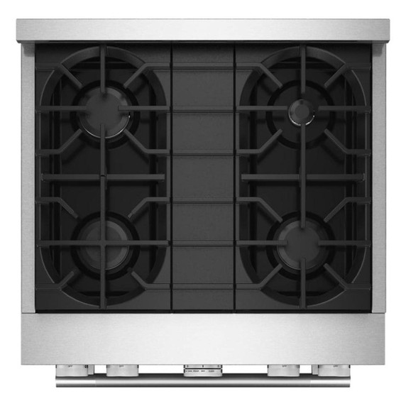 Cuisinière au gaz de style commercial à 4 brûleurs avec mode de friture à air sans préchauffage KitchenAid® de 30 po KFGS930SSS