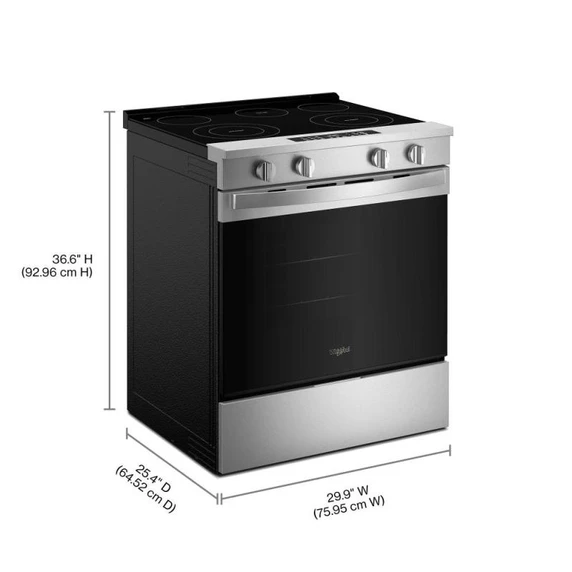 Whirlpool® Cuisinière électrique intelligente avec technologie de cuisson à air et nettoyage à la vapeur de 30 po YWSES4530TZ