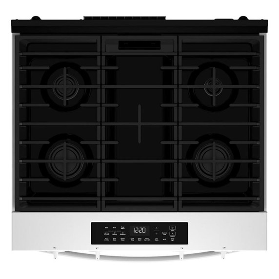 Whirlpool® Cuisinière au gaz intelligente avec technologie de cuisson à air et nettoyage à la vapeur de 30 po WSGS4530TW