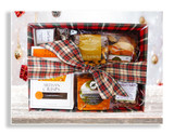This lovely holiday plaid box is filled with an assortment of delicious sweet and savory goodies
