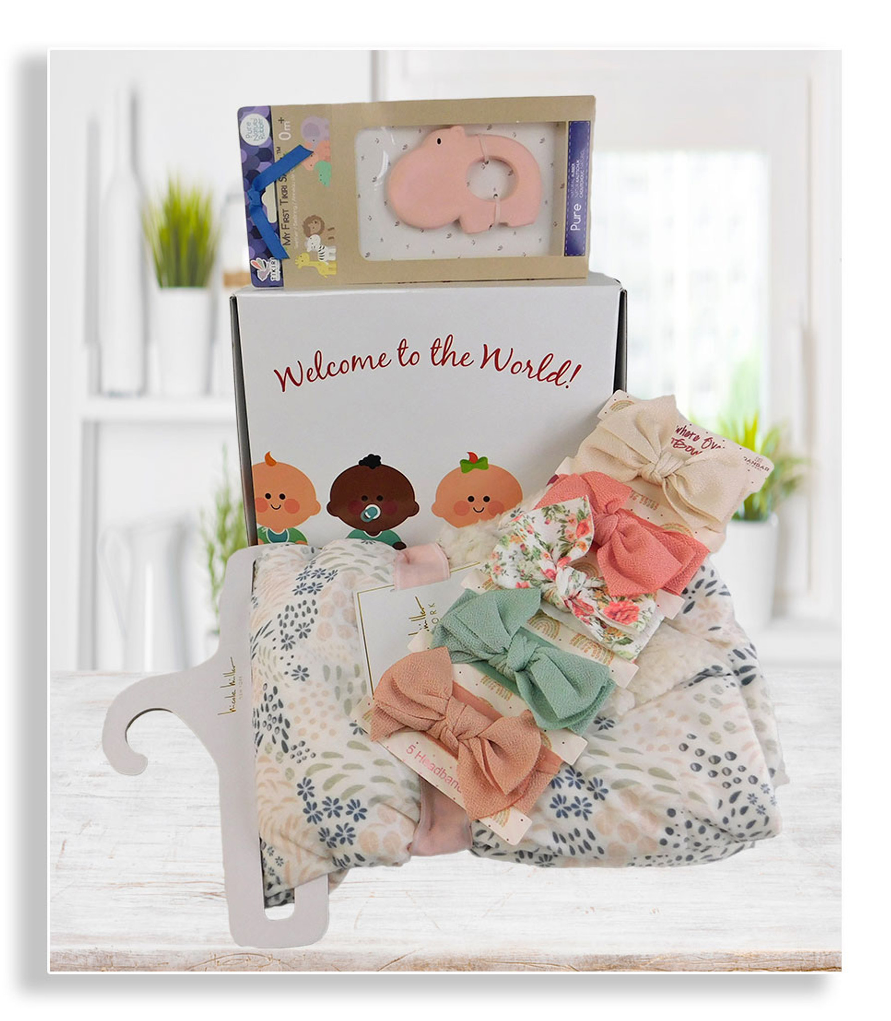 Welcome To The World Baby Girl Gift Basket