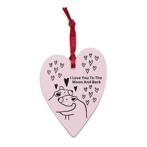 I Love You To The Moon And Back Wooden Heart Ornaments I Love You To The Moon And Back Wooden Heart Ornaments