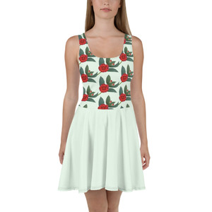 Red Hibiscus Skater Dress Red Hibiscus Skater Dress
