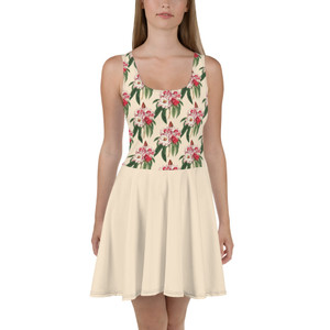 White and Red Blooming Floral Skater Dress White and Red Blooming Floral Skater Dress