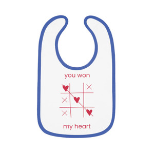 You Won My Heart Baby Contrast Trim Jersey Bib You Won My Heart Baby Contrast Trim Jersey Bib