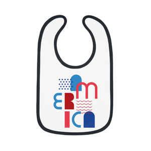 America Baby Contrast Trim Jersey Bib America Baby Contrast Trim Jersey Bib