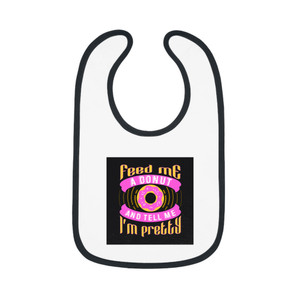 Funny Baby Bib - 'Feed Me A Donut And Tell Me I'm Pretty' Funny Baby Bib - 'Feed Me A Donut And Tell Me I'm Pretty'
