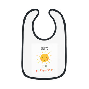 Daddy's Little Sunshine Baby Bib - Cute Contrast Trim Feeding Bib for Infants Daddy's Little Sunshine Baby Bib - Cute Contrast Trim Feeding Bib for Infants