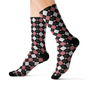 Argyle Patterned Sublimation Socks - Stylish, Comfort Fit for Everyday Wear Argyle Patterned Sublimation Socks - Stylish, Comfort Fit for Everyday Wear