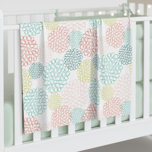 Colorful Floral Baby Swaddle Blanket - Soft Cotton Nursery Essential Colorful Floral Baby Swaddle Blanket - Soft Cotton Nursery Essential