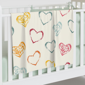 Colorful Heart Baby Swaddle Blanket - Soft and Cozy Newborn Wrap Colorful Heart Baby Swaddle Blanket - Soft and Cozy Newborn Wrap