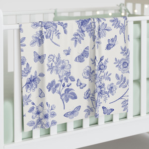 Floral Blue Baby Swaddle Blanket - Soft and Cozy Newborn Wrap for Nursery Floral Blue Baby Swaddle Blanket - Soft and Cozy Newborn Wrap for Nursery