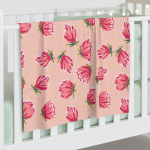 Floral Baby Swaddle Blanket - Soft Pink Floral Design for Newborns Floral Baby Swaddle Blanket - Soft Pink Floral Design for Newborns