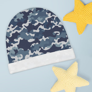 Navy Camo Baby Beanie - Stylish & Warm Infant Hat for Newborns Navy Camo Baby Beanie - Stylish & Warm Infant Hat for Newborns