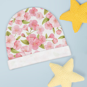 Cute Floral Baby Beanie - Adorable Pink Blossom Design for Newborns and Infants Cute Floral Baby Beanie - Adorable Pink Blossom Design for Newborns and Infants