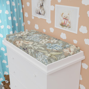 Floral Baby Changing Pad Cover - Soft Cotton Nursery Accessory Floral Baby Changing Pad Cover - Soft Cotton Nursery Accessory