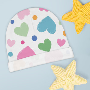 Colorful Heart Baby Beanie - Cute Newborn Winter Hat Colorful Heart Baby Beanie - Cute Newborn Winter Hat