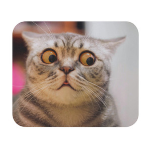 Funny Cat Mouse Pad - Adorable Shocked Cat Design for Home Office Funny Cat Mouse Pad - Adorable Shocked Cat Design for Home Office