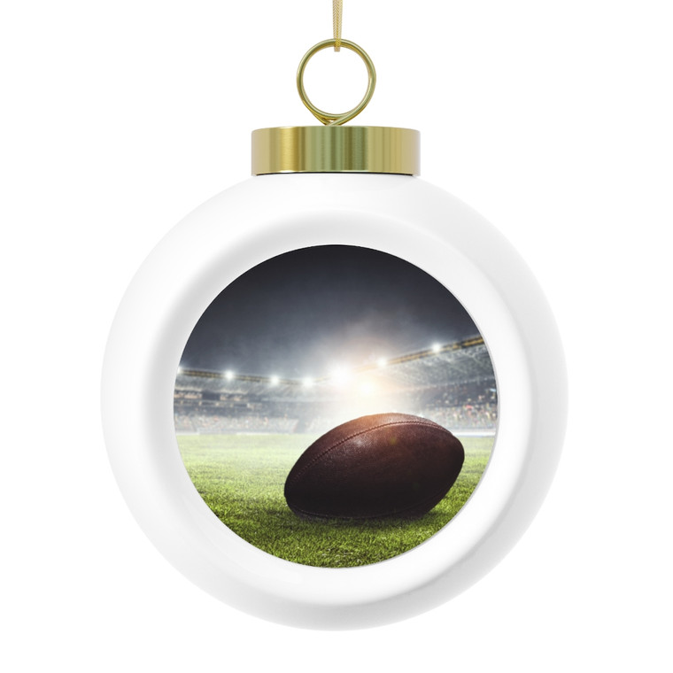 Football In Stadium Christmas Ball Ornament