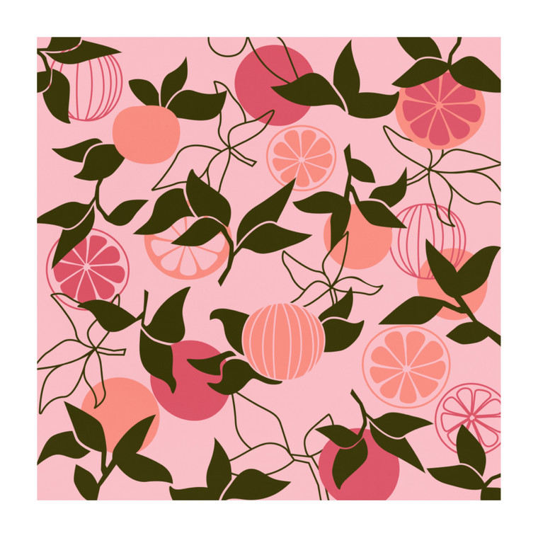 Pink Fruit Pattern Recycled polyester fabric