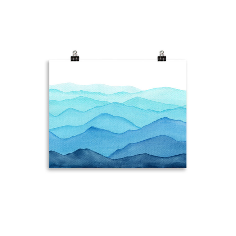 Watercolor Blue Ridge Mountains Poster