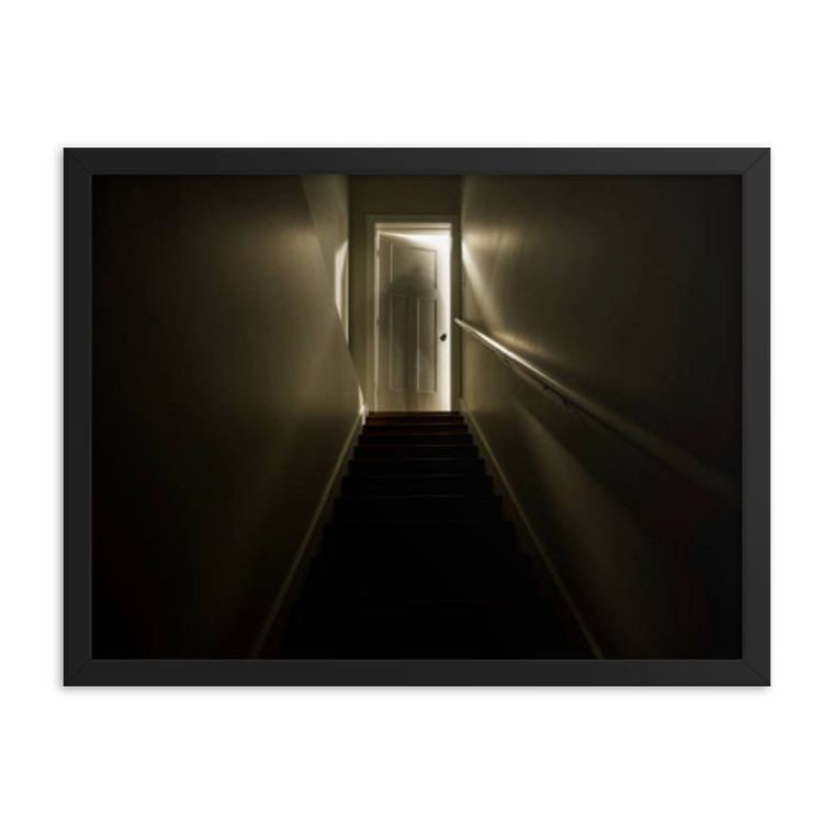Ghost On Top Of The Stairs Framed poster