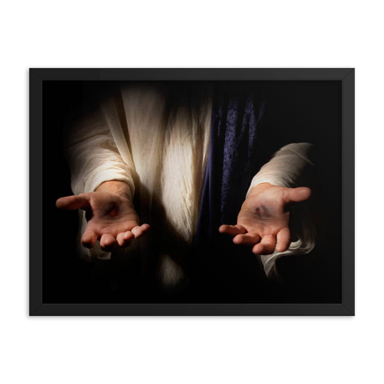 Jesus' Nail Scared Hands Framed poster