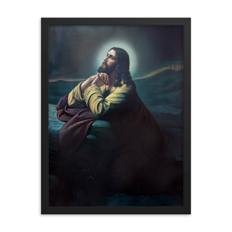 Jesus in The Garden of Gethsemane Framed poster