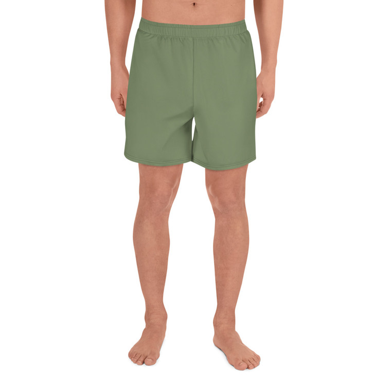 Camo Green Men's Athletic Long Shorts