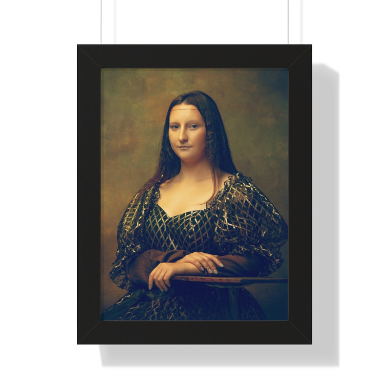 Beautiful. Young Lady As Mona Lisa Framed Vertical Poster