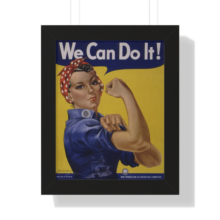 Rosie The Riveter "We Can Do It" Framed Vertical Poster