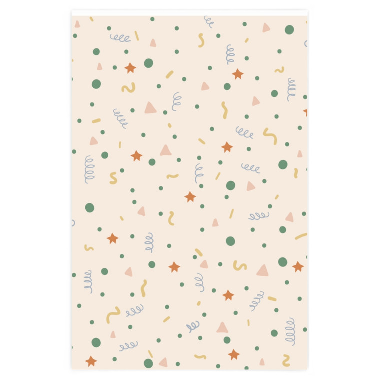 Birthday Confetti With Cream Colored Background Wrapping Paper 