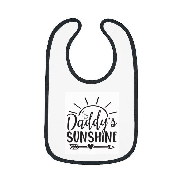 Daddy's Sunshine Baby Contrast Trim Jersey Bib