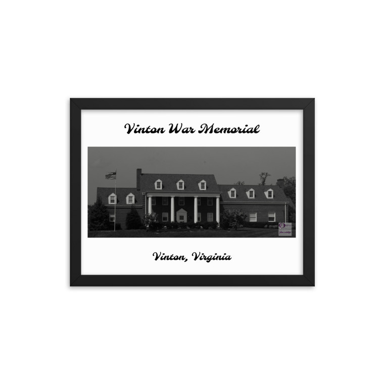 Vinton War Memorial (B&W), Vinton Virginia Framed poster