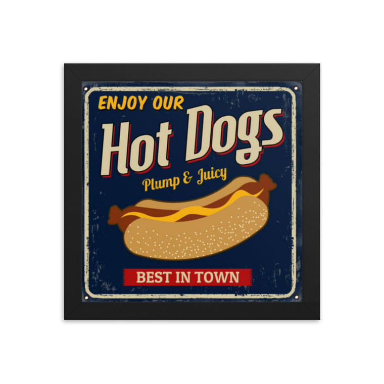 Enjoy Our Hotdogs Vintage Sign Framed poster