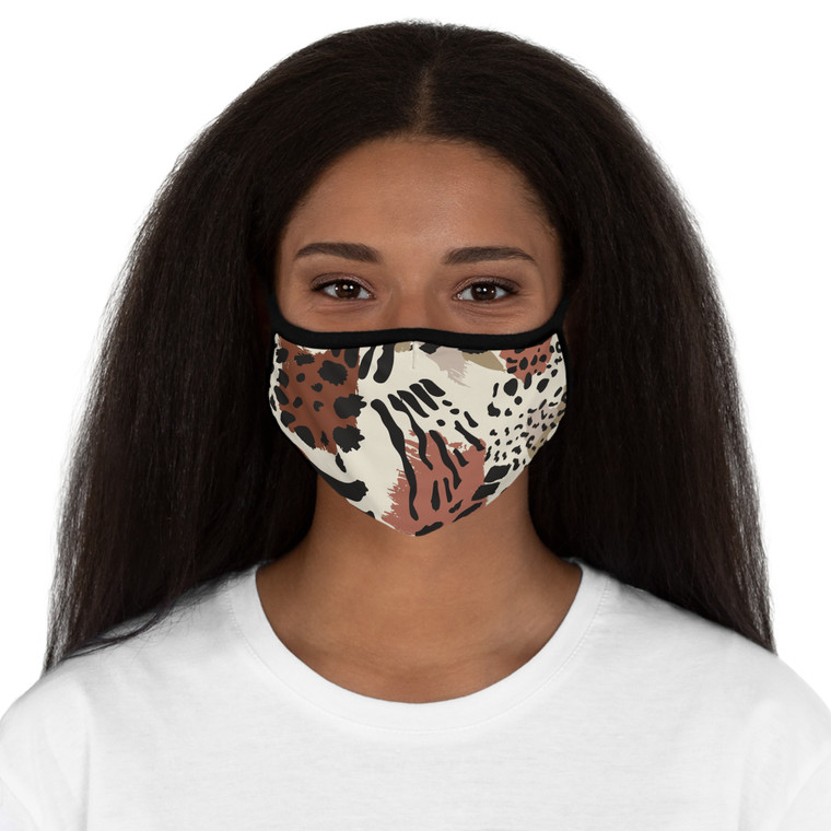 Color Abstract Stylish Leopard Print Face Mask - Fitted Polyester Mask for Everyday Wear