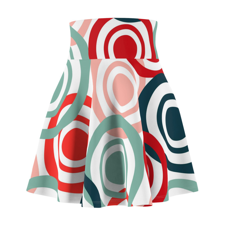 Colorful Retro Women's Skater Skirt - Perfect for Spring and Summer Style