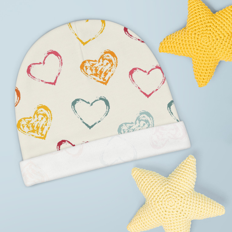 Colorful Heart Baby Beanie – Cute and Cozy Hat for Infants