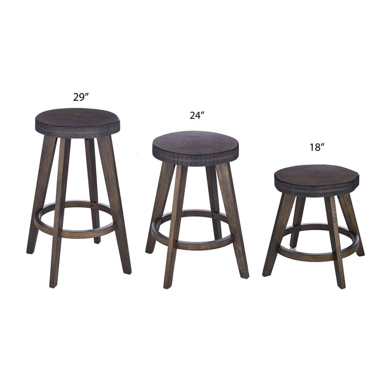 Set of 2 Barstools Counter & Bar Height 