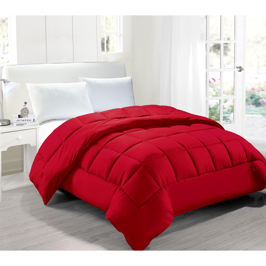 Down Alternative Hypoallergenic Comforter Red Color Legacy Decor