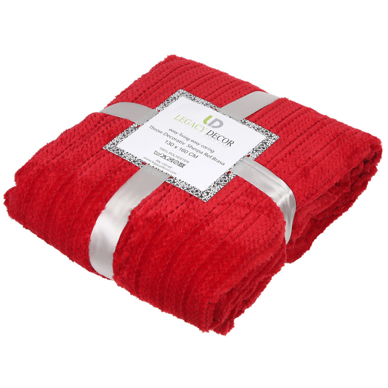 Brighten the Season Solid Oversized Sherpa Back Throw 50'' x 70'' Red Brighten the Season Solid Oversized Sherpa Back Throw 50'' x 70'' Red