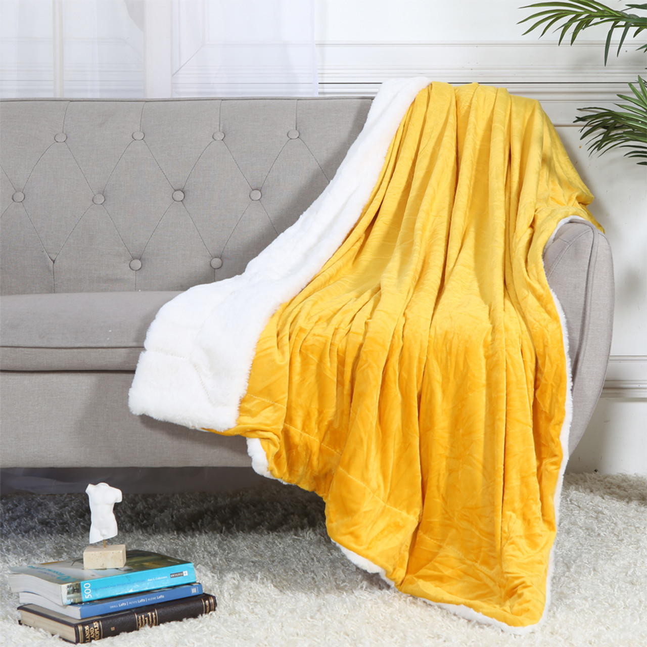 Soft Plush Throw Velour Fleece & Faux Fur 