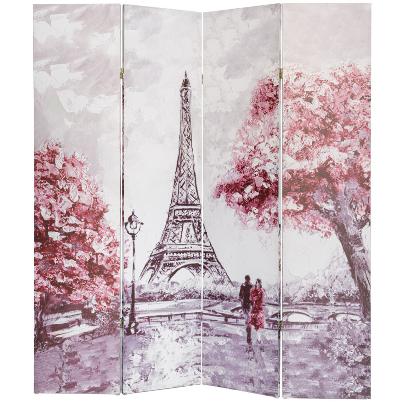 4 6 Panels Room Screen Divider Digital Print Eiffel Tower Paris Theme