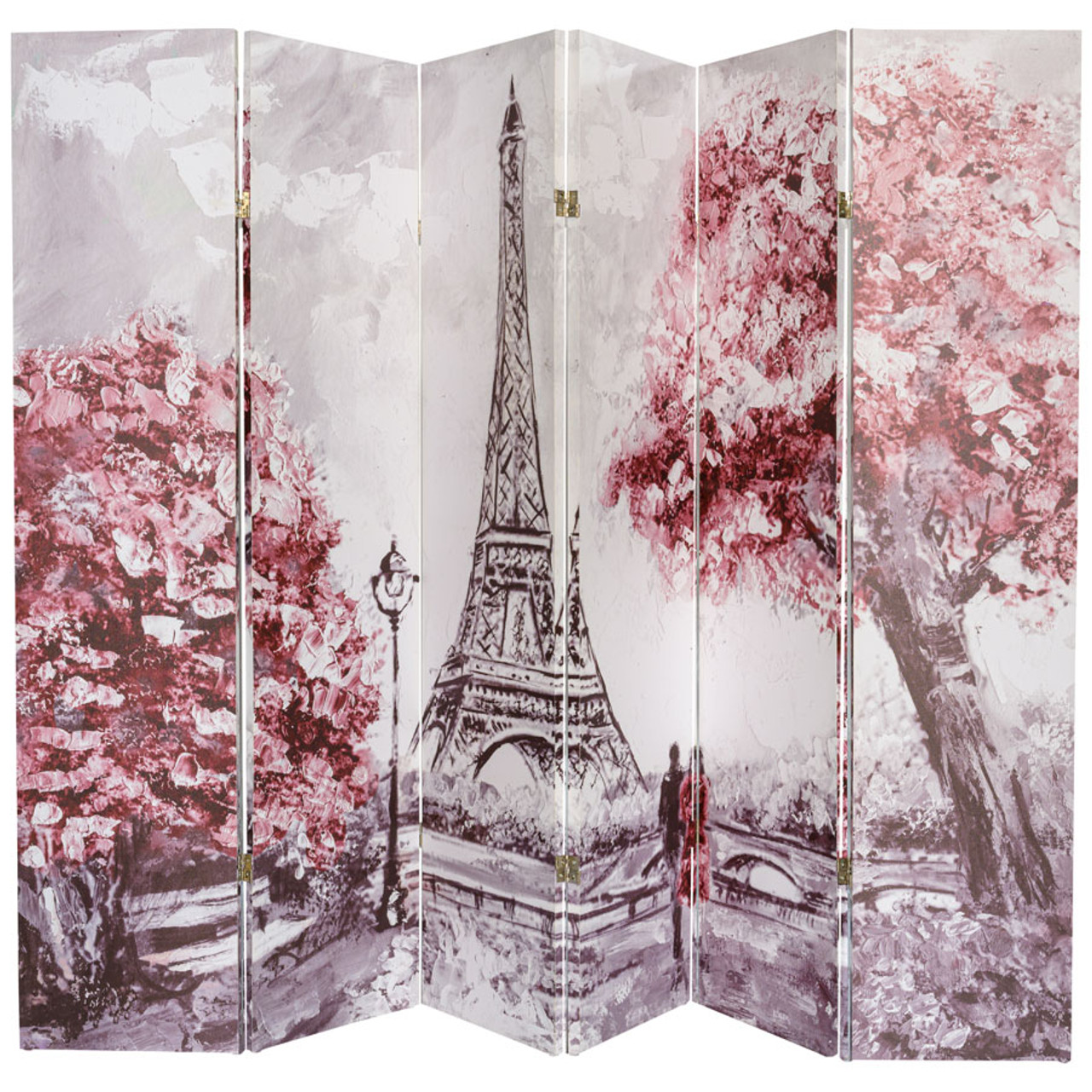 4 6 Panels Room Screen Divider Digital Print Eiffel Tower Paris Theme