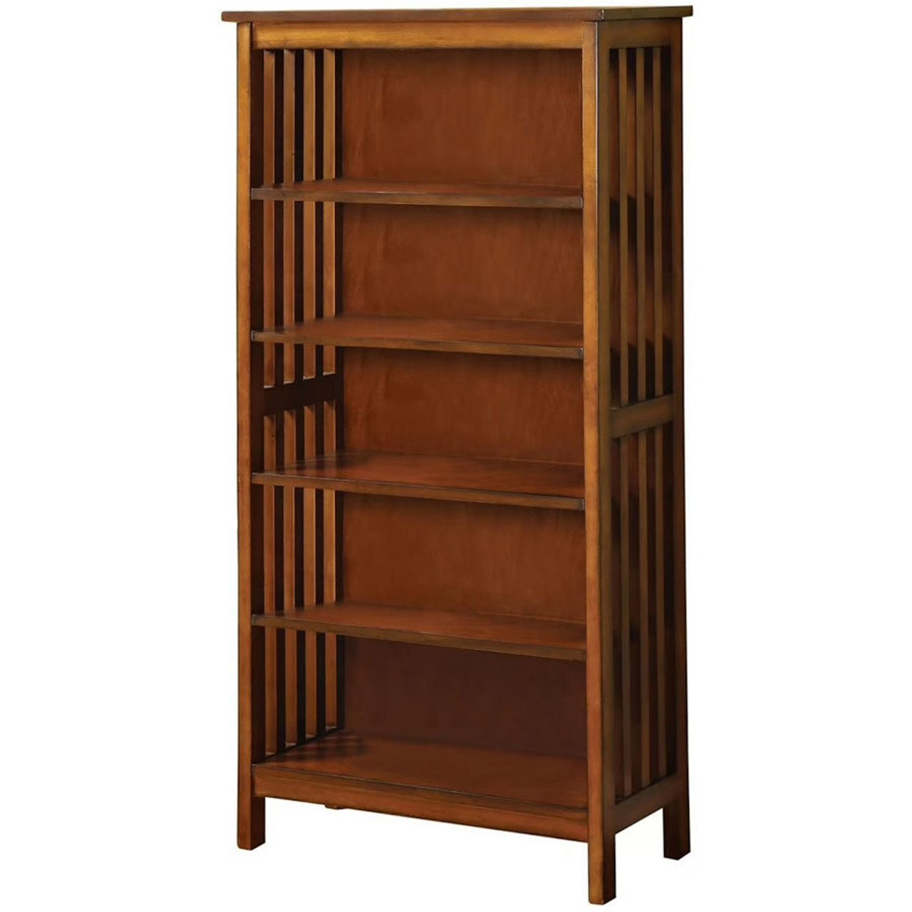 5 Tier Wooden Mission Style Bookshelf 