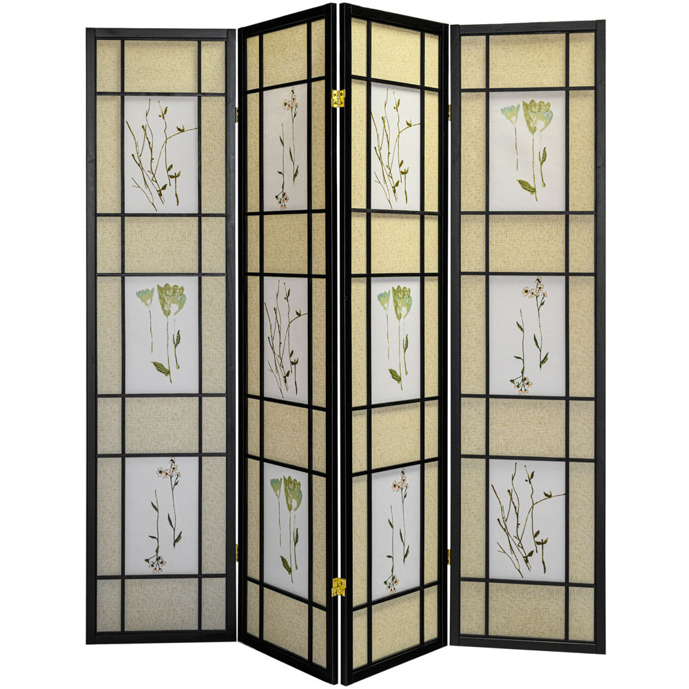 reidan_collageページ 4 Panels Room Divider Privacy Screen Floral Botanical Print