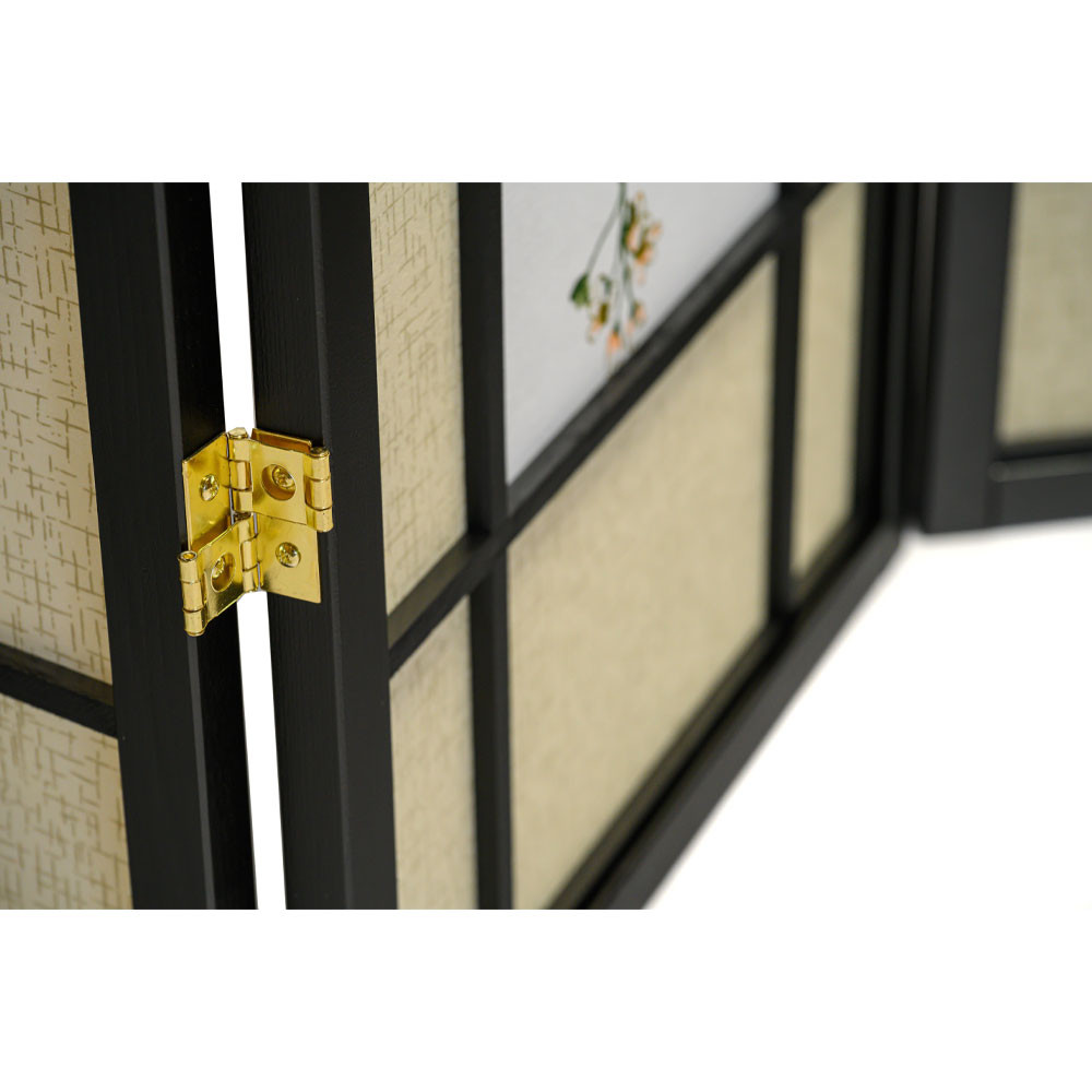4 Panels Room Divider Privacy Screen Floral Botanical Print