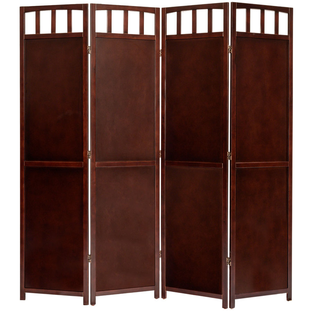 3 or 4 Panels Room Divider Privacy Screen Solid Wood  70" Tall Espresso